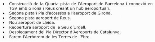 Programa de CiU sobre els aeroports catalans en les eleccions al Parlament de Catalunya de 2006